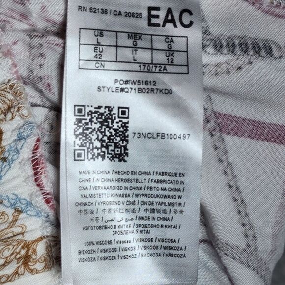 Guess Dira Palazzo Wide Leg Elastic Tie Printed Pants Size Large - Picture 5 of 7